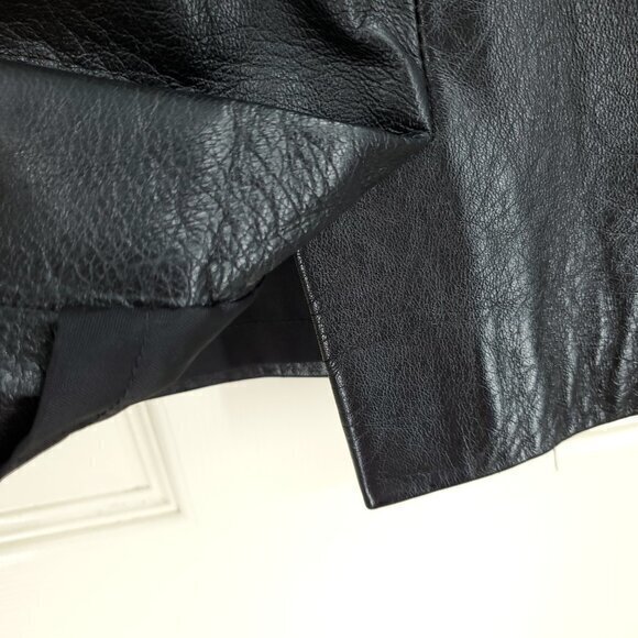 KORS Michael Kors 100% Leather Mini Pencil Skirt M Black - Picture 13 of 16